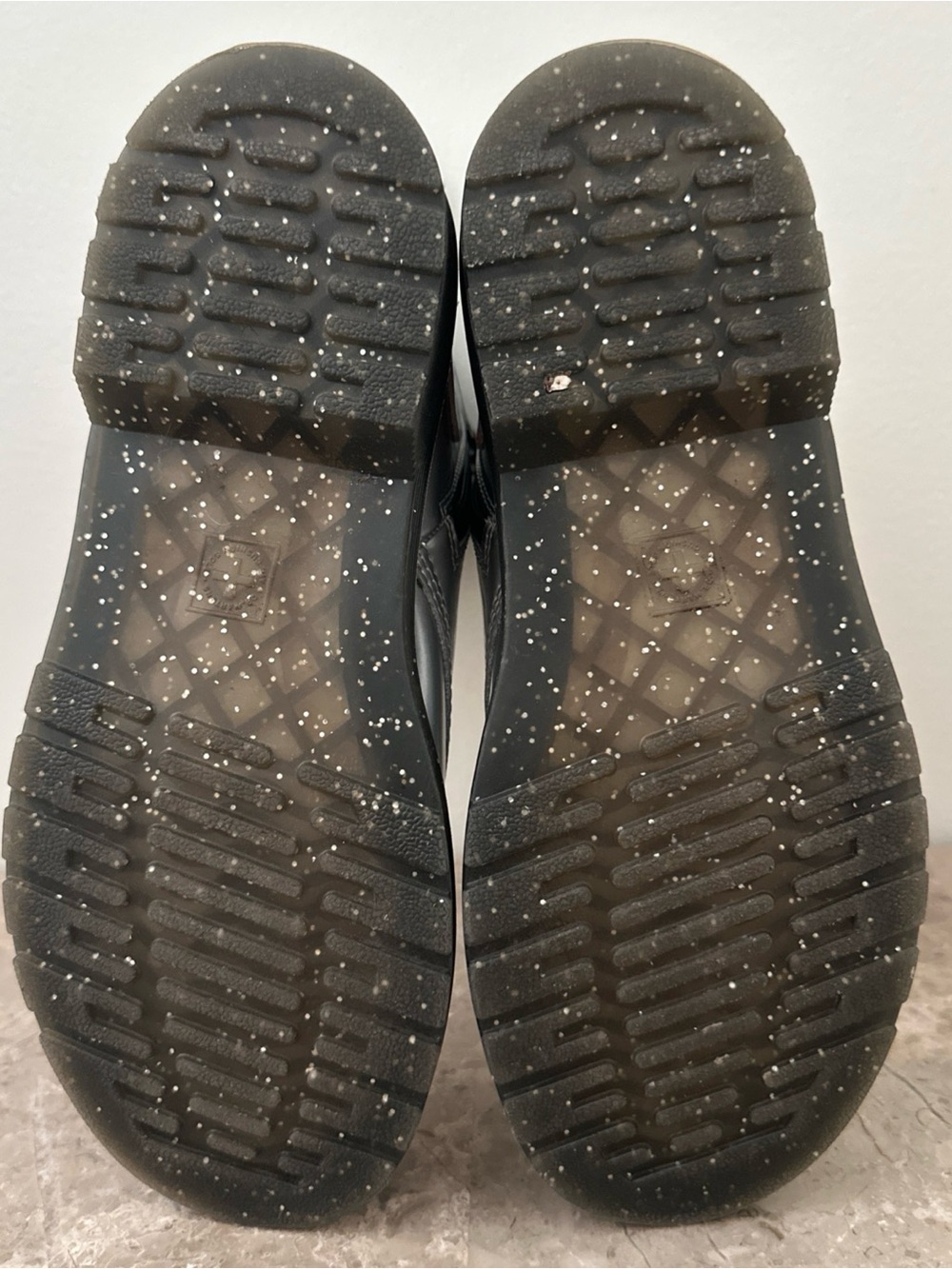Womens Dr. Martens Boots Metallic Silver w/ Hearts Zipper Side Sz 6 Valentines - Picture 7 of 10